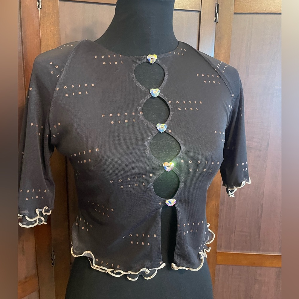 Poster Girl Power Mesh‎ Dana crop top. Medium